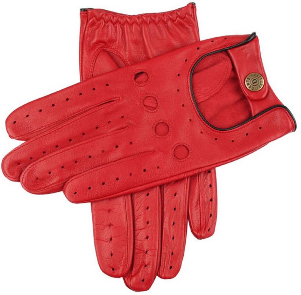 Men's Delta Hairsheep Leather Classic Driving Gloves - Berry/Black | Premium Touchscreen Compatible Gloves for Winter Driving & Outdoor Activities