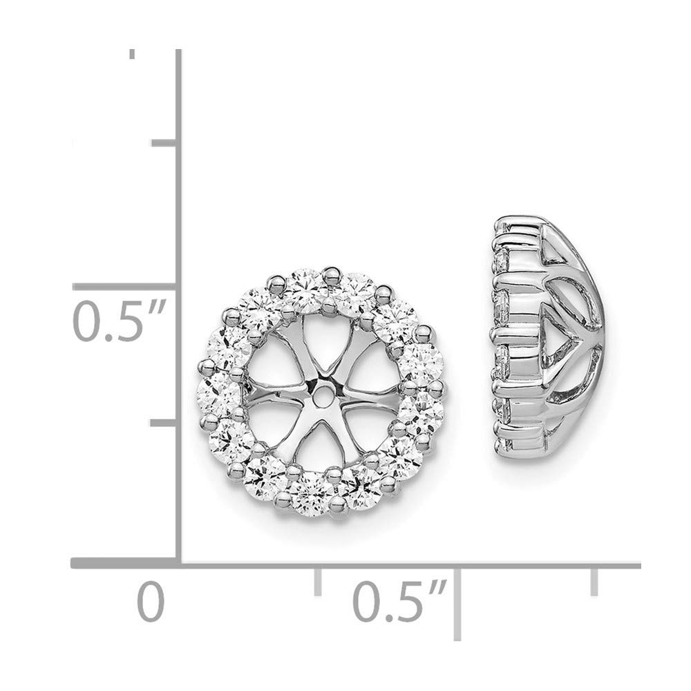14K White Gold Diamond Earring Jackets - Elegant Stud Enhancers for Women | Perfect for Weddings, Parties & Special Occasions