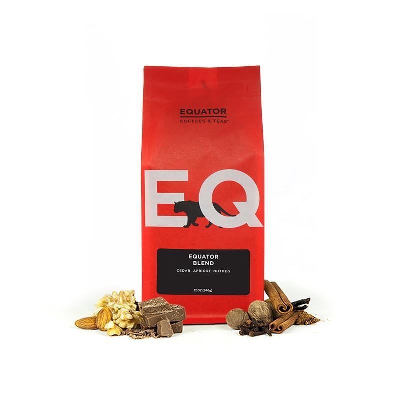 Equator Blend Premium Coffee - Organic, Fair Trade, Medium Roast - Perfect for Home Brewing, Office & Gifting