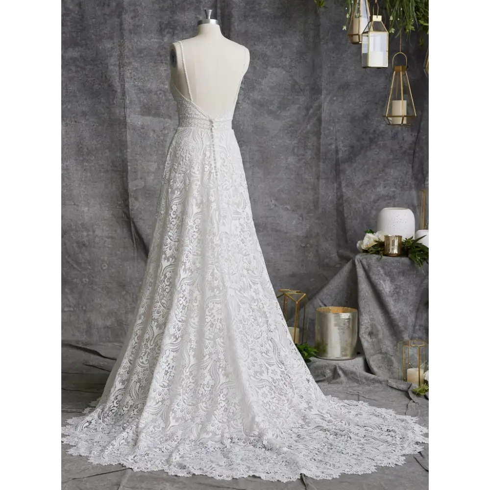 Maggie Sottero Hillary Wedding Dress – Elegant Lace Bridal Gown for Bride, Perfect for Church Ceremony & Outdoor Wedding Photos