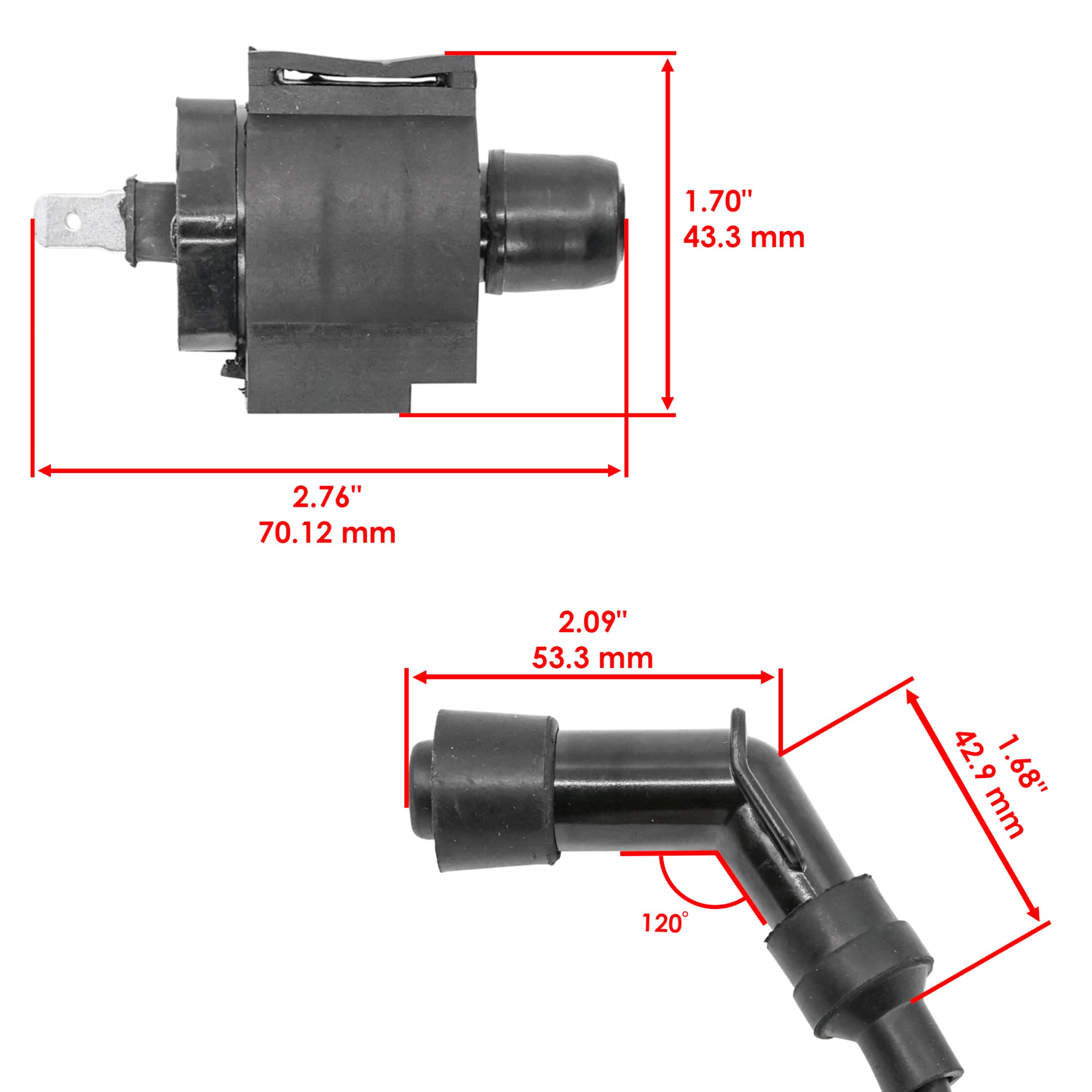 High-Performance Caltric Ignition Coil Compatible with Honda TRX350TE TRX350TM 2000-2006 - Perfect for ATV Off-Roading & Trail Riding