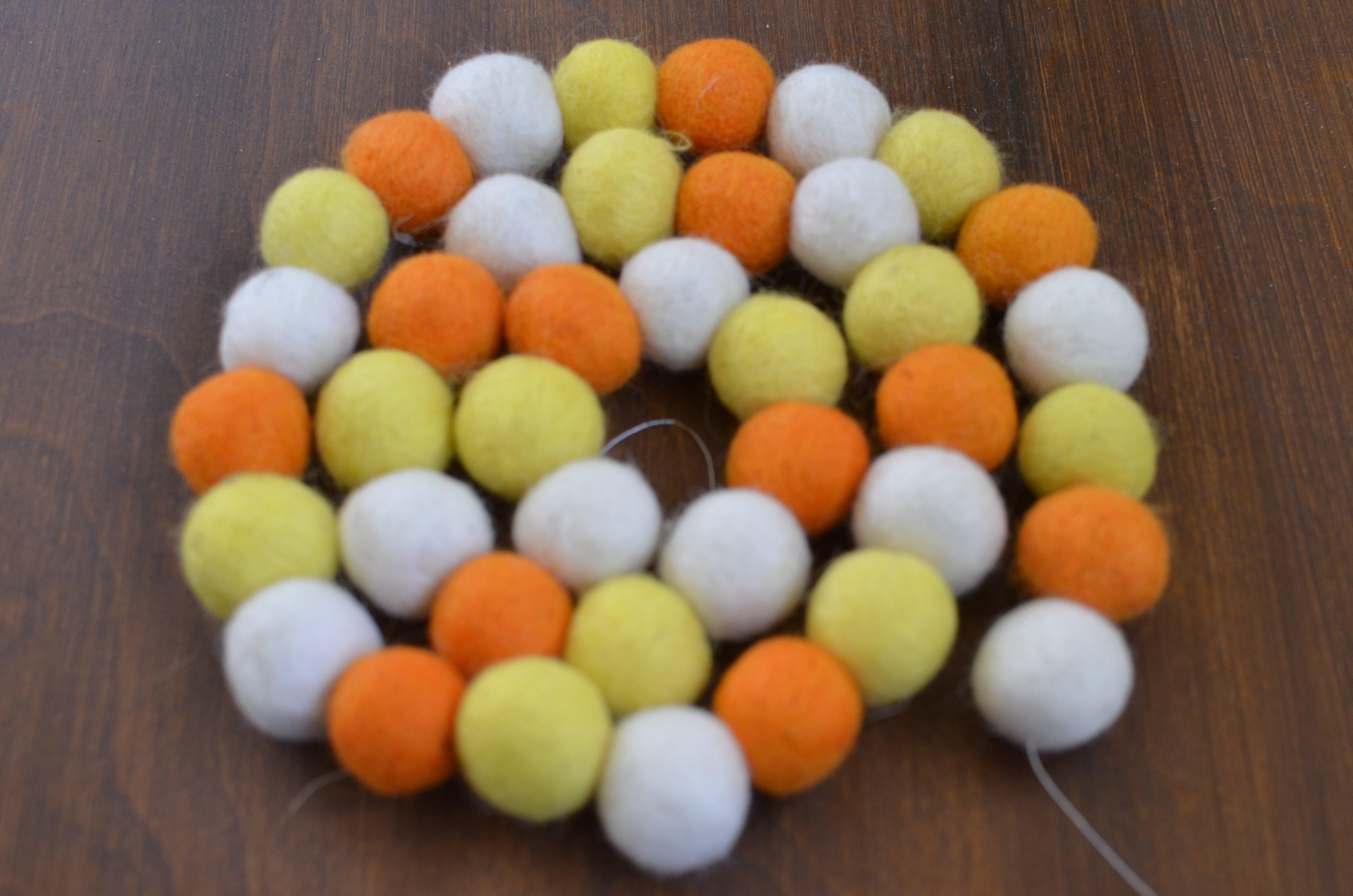 Halloween Candy Corn Garland Decor - Festive Orange, Yellow & White Fall Party Decorations for Home, Classroom & Outdoor Decor
