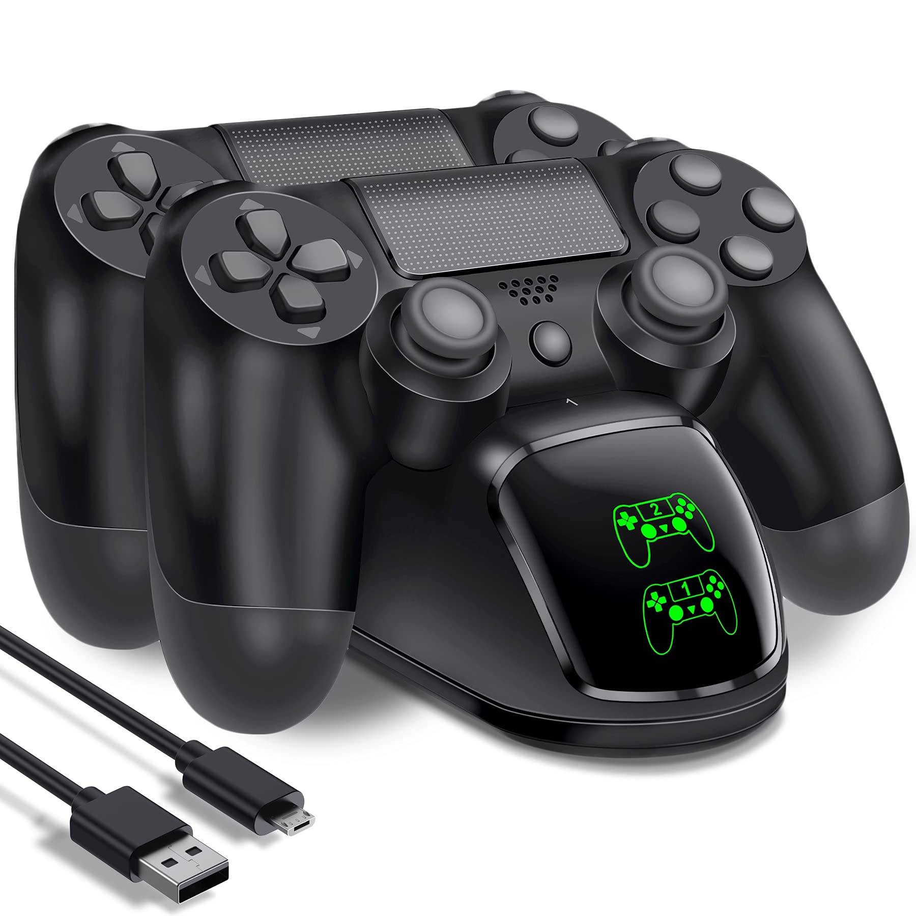 PS4 Controller Charger Dock Station - Fast Charging Dual Controller Stand with LED Indicators | Compatible with PlayStation 4 & PS4 Pro | Perfect for Gaming Setup & Multiplayer Sessions