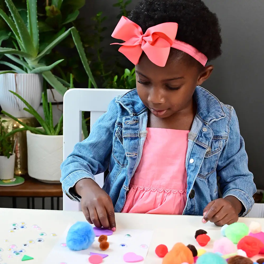 Colorful Assorted Pom Poms for Arts & Crafts - 1 Pound Bulk Pack of Soft Yarn Balls in Various Sizes - Perfect for DIY Projects, Kids Sensory Play, Classroom Activities and Home Decor