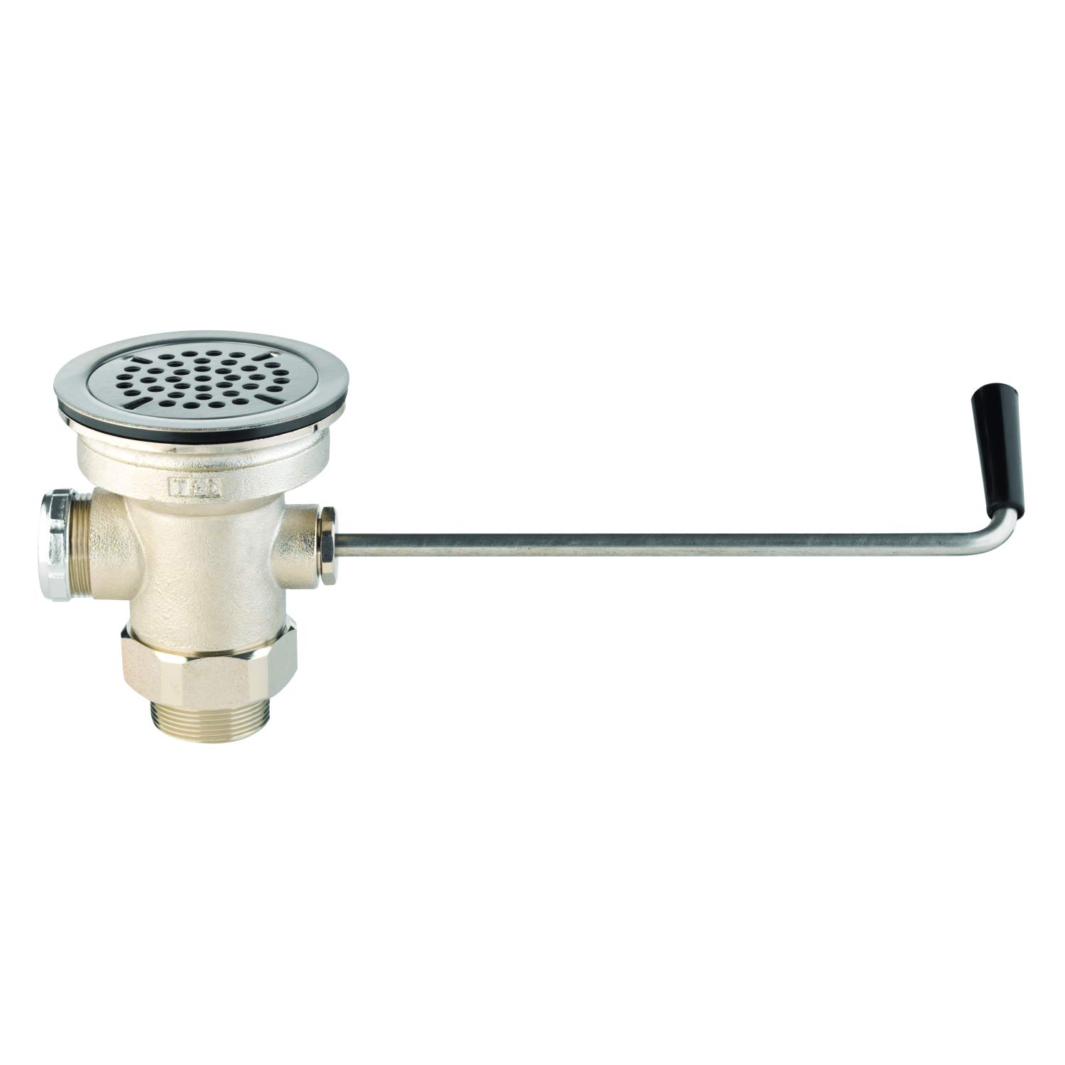T&S Brass Waste Drain Valve with Twist Handle, 3-1/2 X 2 & 1-1/2 Inch - Durable Commercial Sink Drain Valve for Restaurant, Bar, and Kitchen Use