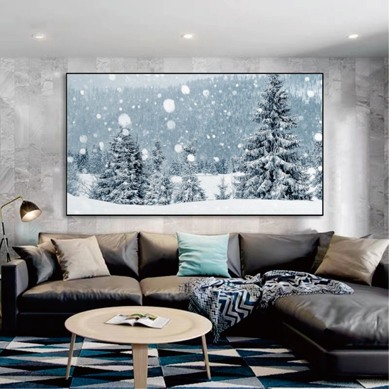 Forest Snowfall Winter Landscape Wall Art - Stunning Nature Photography Print for Home & Office Decor - Perfect for Living Room, Bedroom, or Gift Giving