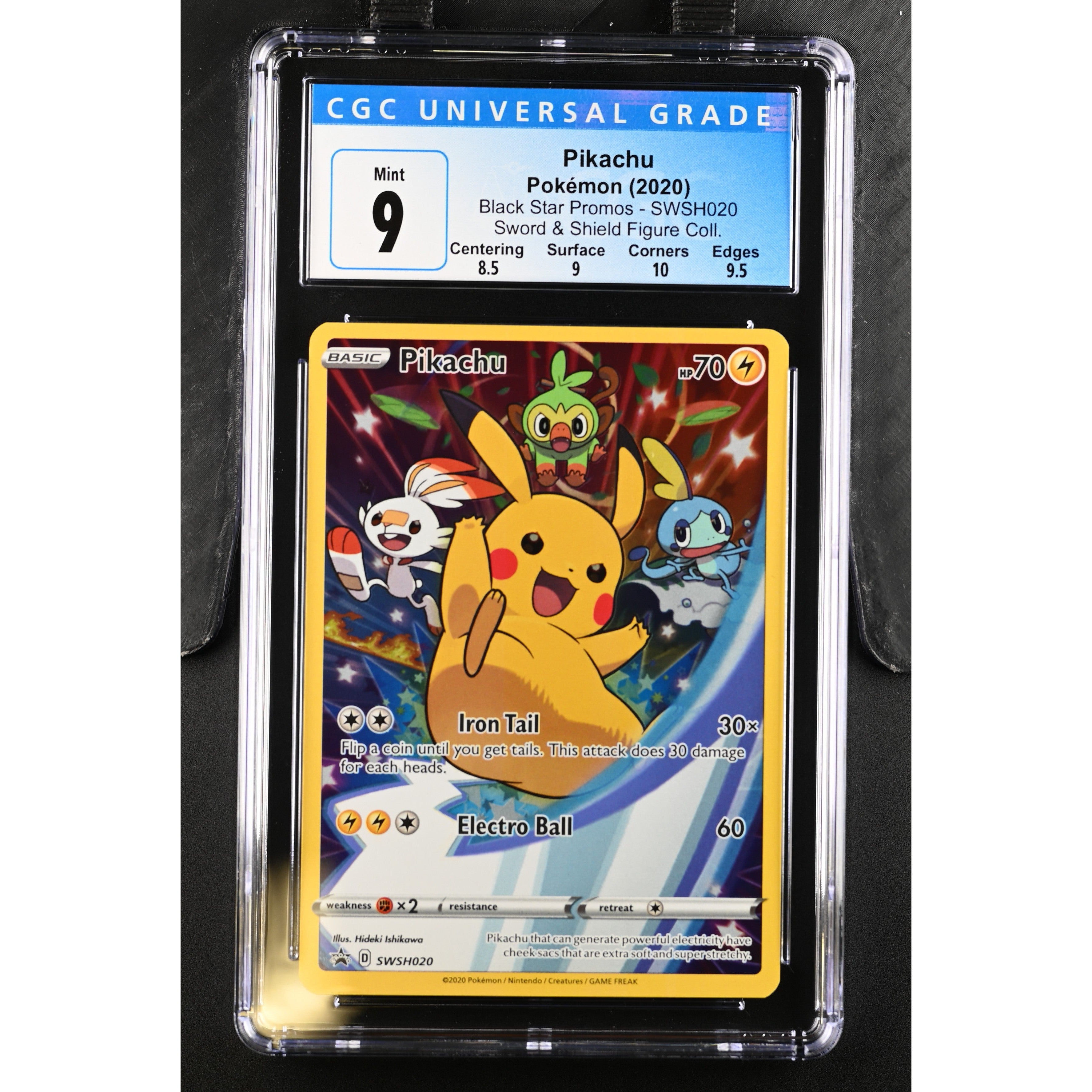 2020 Pokemon Black Star Promos Pikachu Full Art CGC 9 Graded Card - Perfect for Collectors, Gaming Tournaments & Pokemon Memorabilia Displays