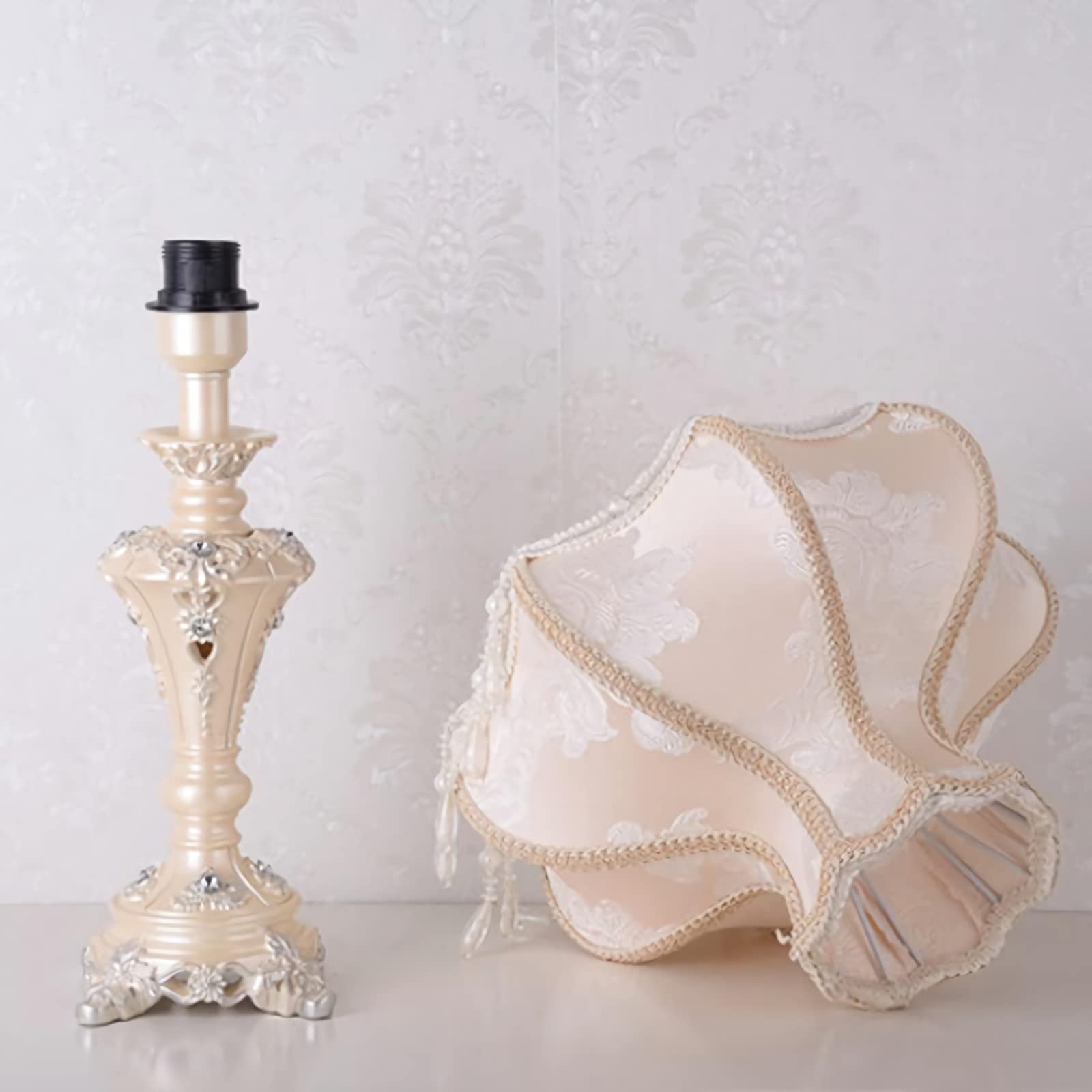 Vintage Art Deco Cottage Table Lamp - Mid-Century Resin Desk Light 13W x 22H - E26 110V Bulb - Perfect for Living Room, Bedroom, Office & Coffee Bar - Antique Craft Gift for Parents, Friends & Lovers