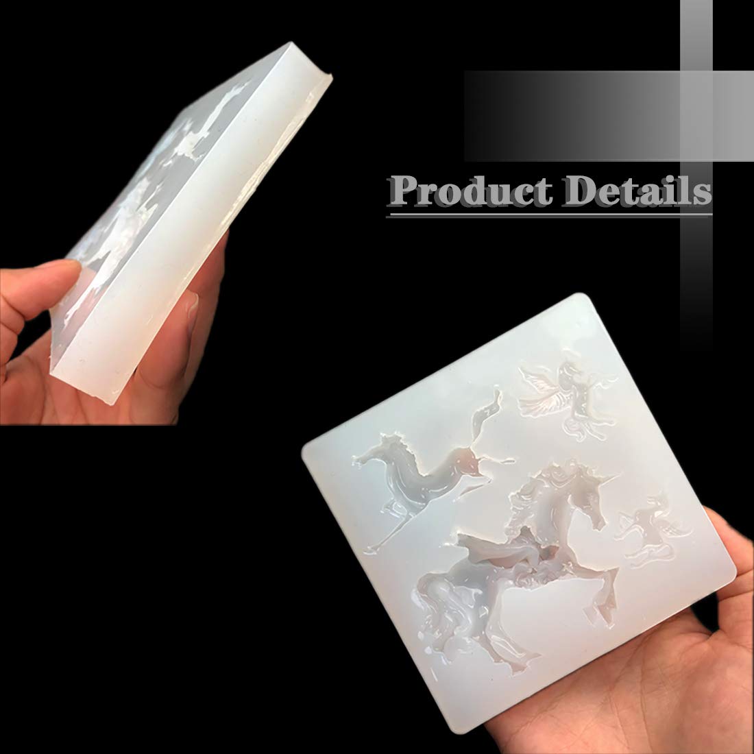 FineInno 2-Piece Unicorn & Pegasus Silicone Resin Molds for DIY Jewelry Making, Epoxy Casting, Handmade Crafts - Perfect for Resin Art, Keychains, Pendants & Home Decor