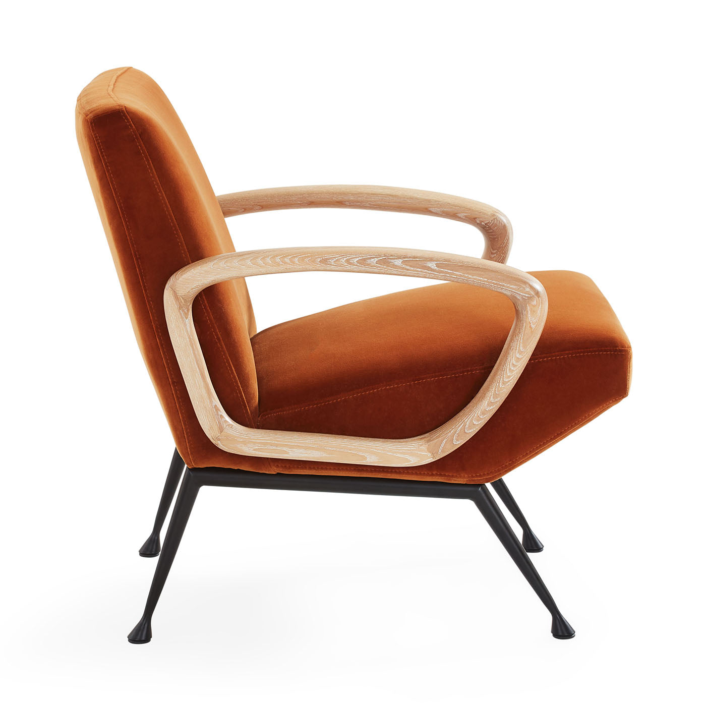 Gainsbourg Lounge Chair - Modern Mid-Century Accent Chair for Living Room, Bedroom & Office - Comfortable Upholstered Armchair with Wooden Legs