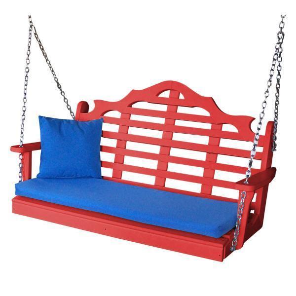 A & L Furniture Poly Marlboro Swing - Durable Outdoor Patio Swing with Weather-Resistant Cushions for Garden, Backyard, and Porch Relaxation