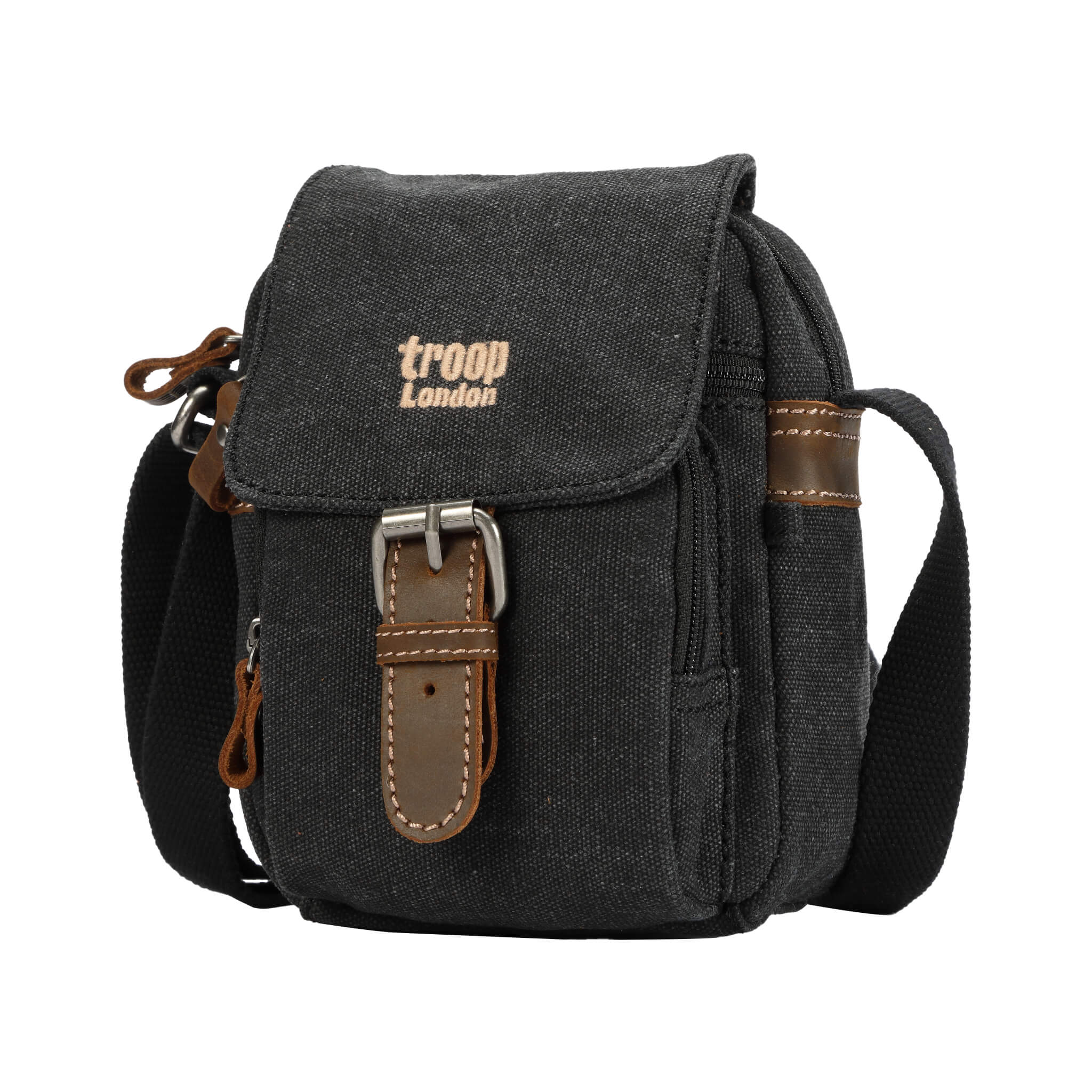TRP0213 Troop London Classic Canvas Crossbody Bag for Men & Women - Stylish & Durable Everyday Shoulder Bag for Work, Travel & Casual Outings