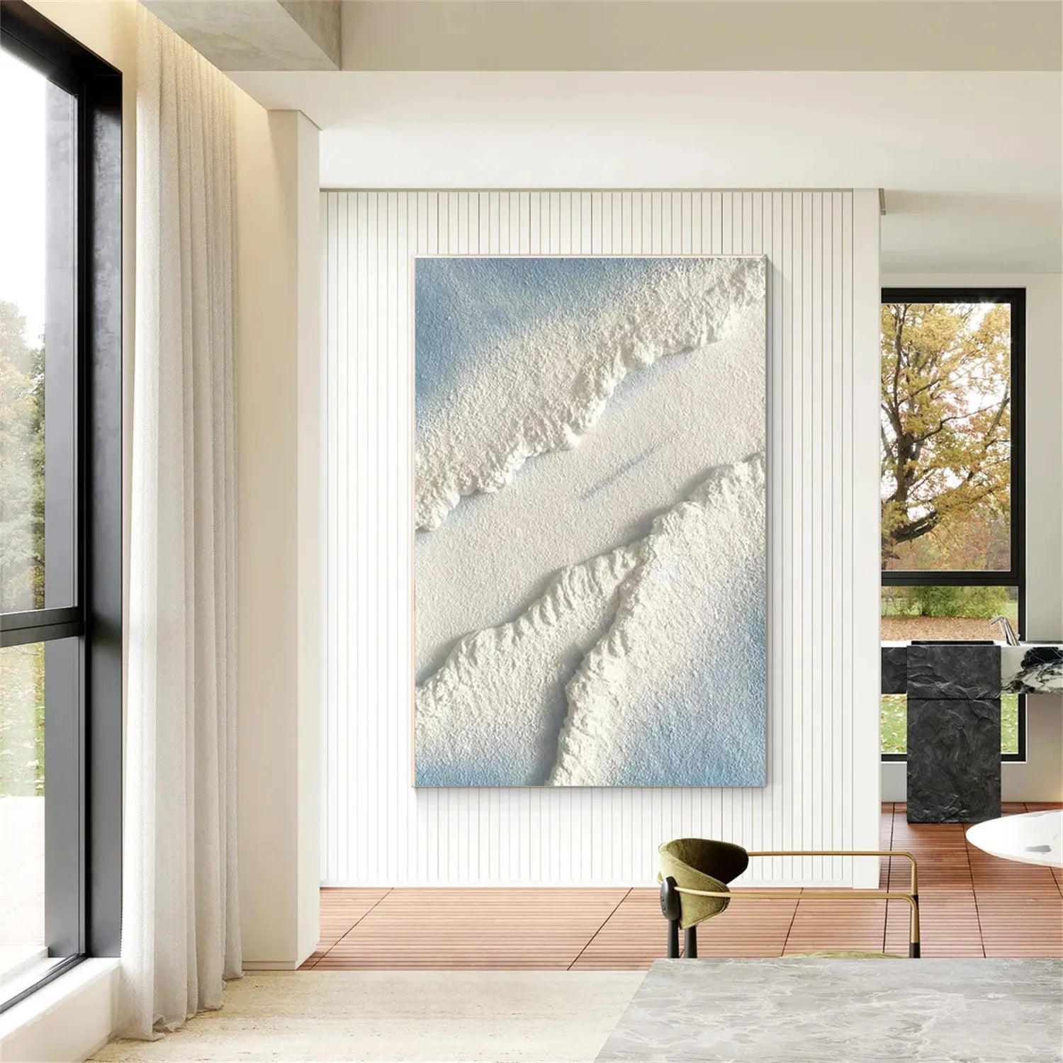 Ocean And Sky Painting #OS 190 - Handmade Canvas Wall Art for Home & Office Decor - Perfect for Living Room, Bedroom or Gift