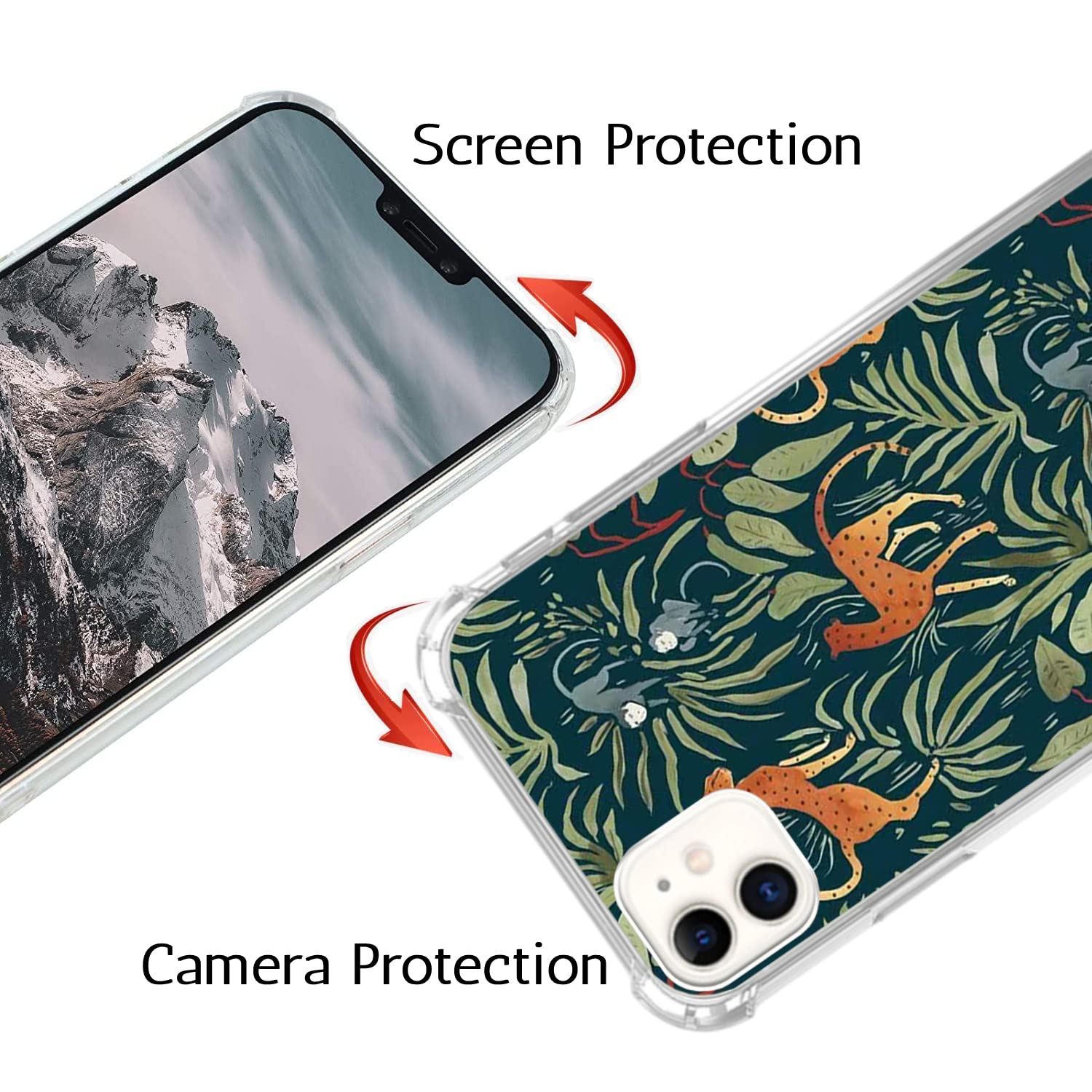Jungle Animal iPhone 11 Case - Monkey Tiger Pattern TPU Bumper Cover for Men & Women | Trendy Protective Phone Case for iPhone 11 - Perfect for Outdoor Adventures, Travel & Daily Use