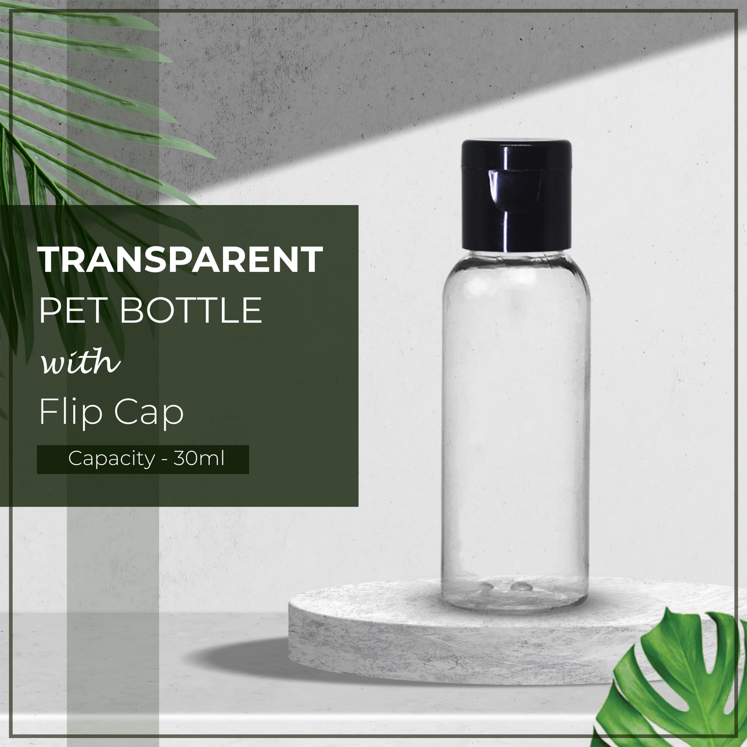 NSB Herbals 30ml Empty Clear Plastic Bottles - Refillable Travel Size Cosmetic Containers with Black Flip Cap - Leak Proof Squeeze Bottles for Toiletries, Shampoo, Lotion, Cream - Perfect for DIY Beauty Products, Essential Oils & Travel Accessories (Pack of 6)