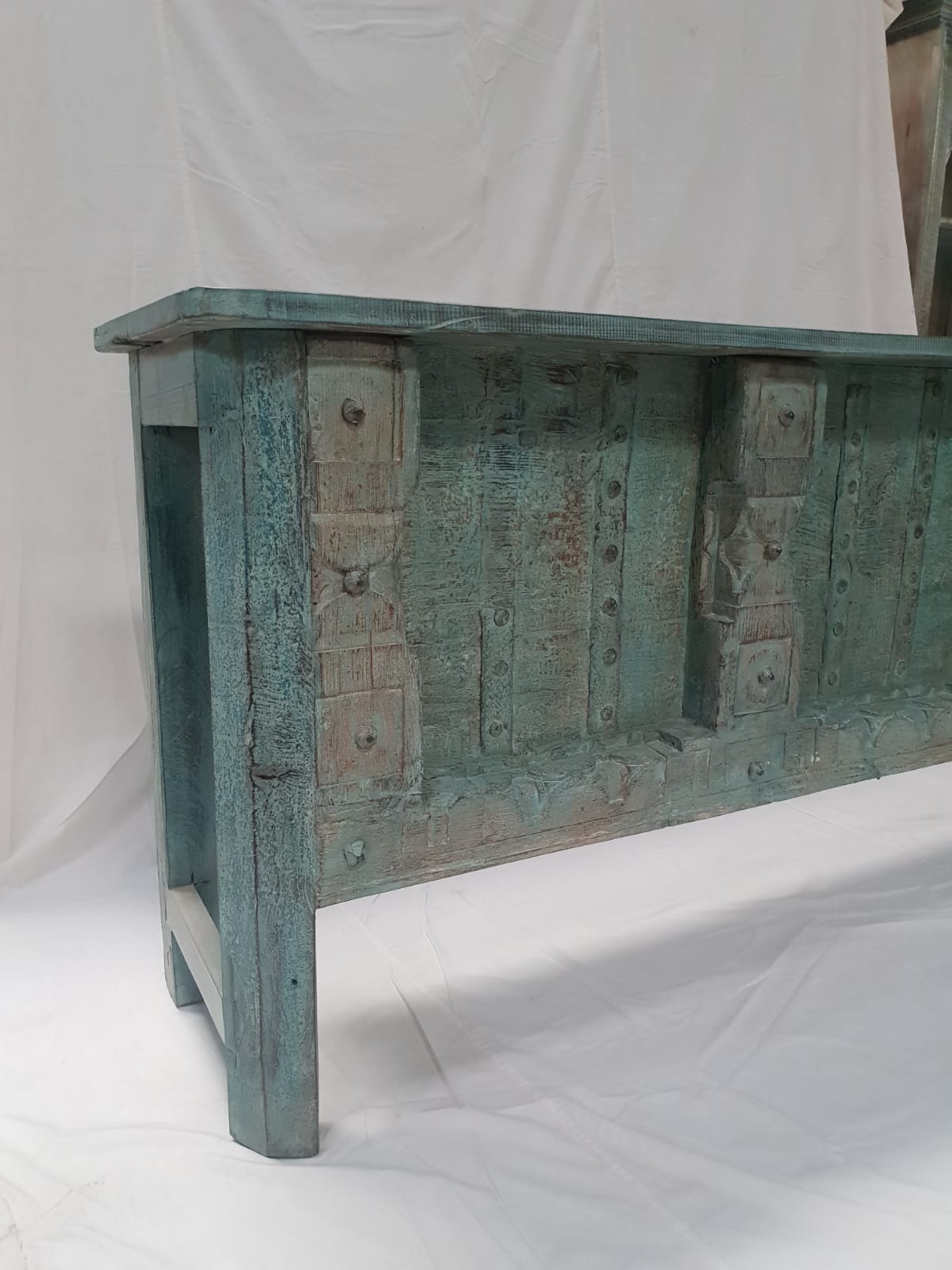 Handmade Carved Solid Hardwood Console Table - 72.4