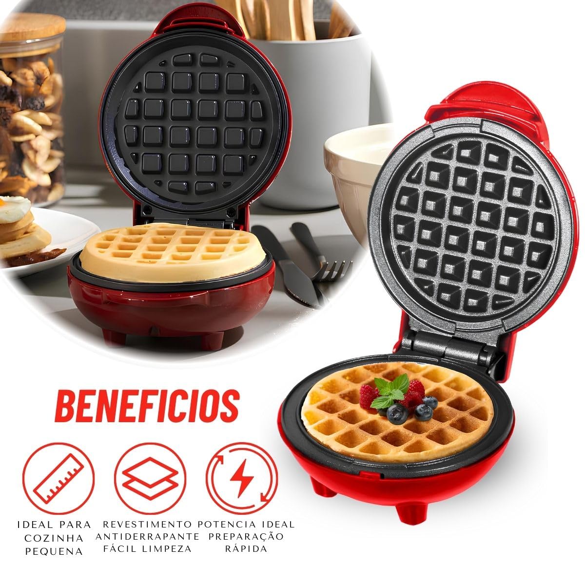 Professional Non-Stick 110V Electric Waffle Maker Machine - Perfect for Breakfast, Brunch, and Family Gatherings