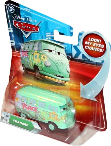 Disney Pixar CARS Movie 1:55 Die Cast Fillmore #38 Toy Car with Lenticular Eyes - Collectible Die-Cast Vehicle for Kids & Movie Fans, Perfect for Playtime, Display & Gifts