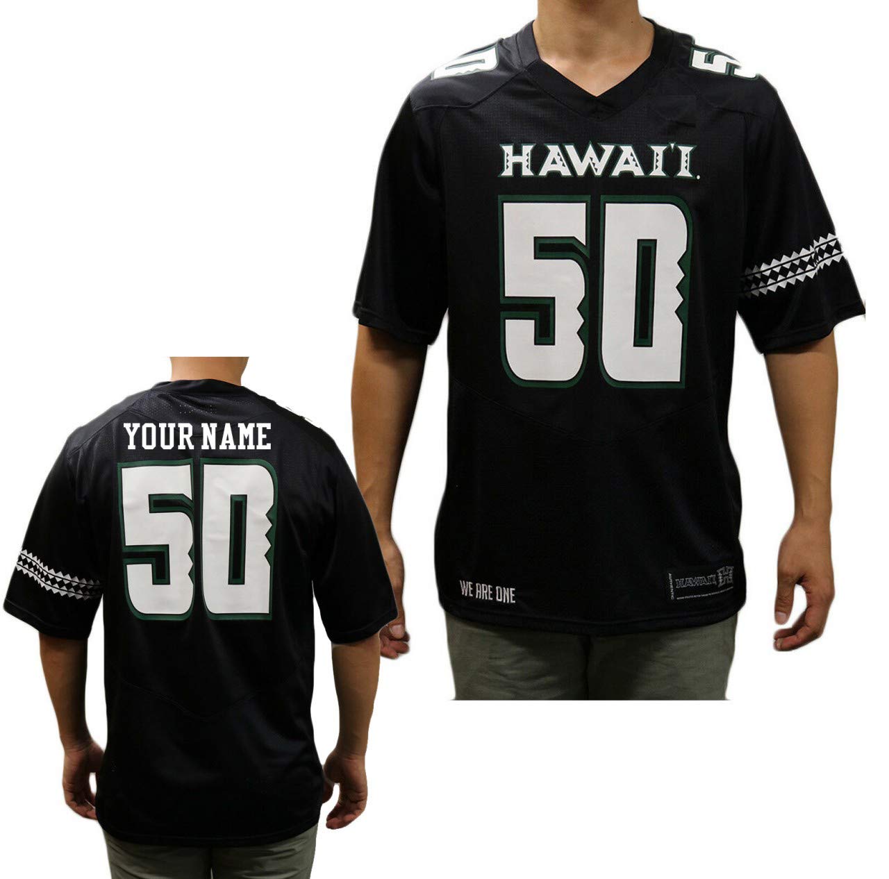 Custom Hawaii Rainbow Warriors Football Black Replica Jersey - Authentic College Team Apparel for Fans & Game Day Outfits