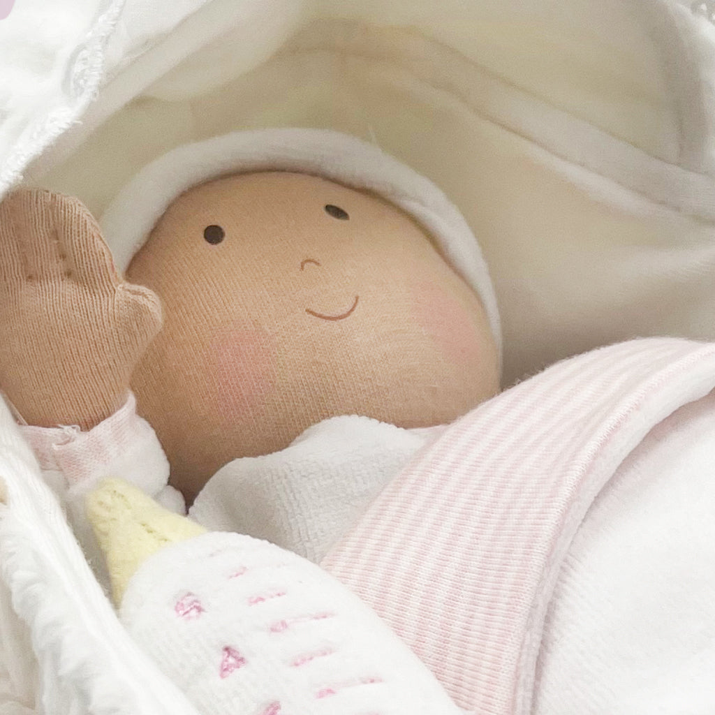 Personalized Baby Doll with Carry Cot - Soft Plush Toy for Kids, Perfect for Pretend Play, Gift for Girls & Toddlers - Ideal for Nursery, Role Play & Birthday Presents