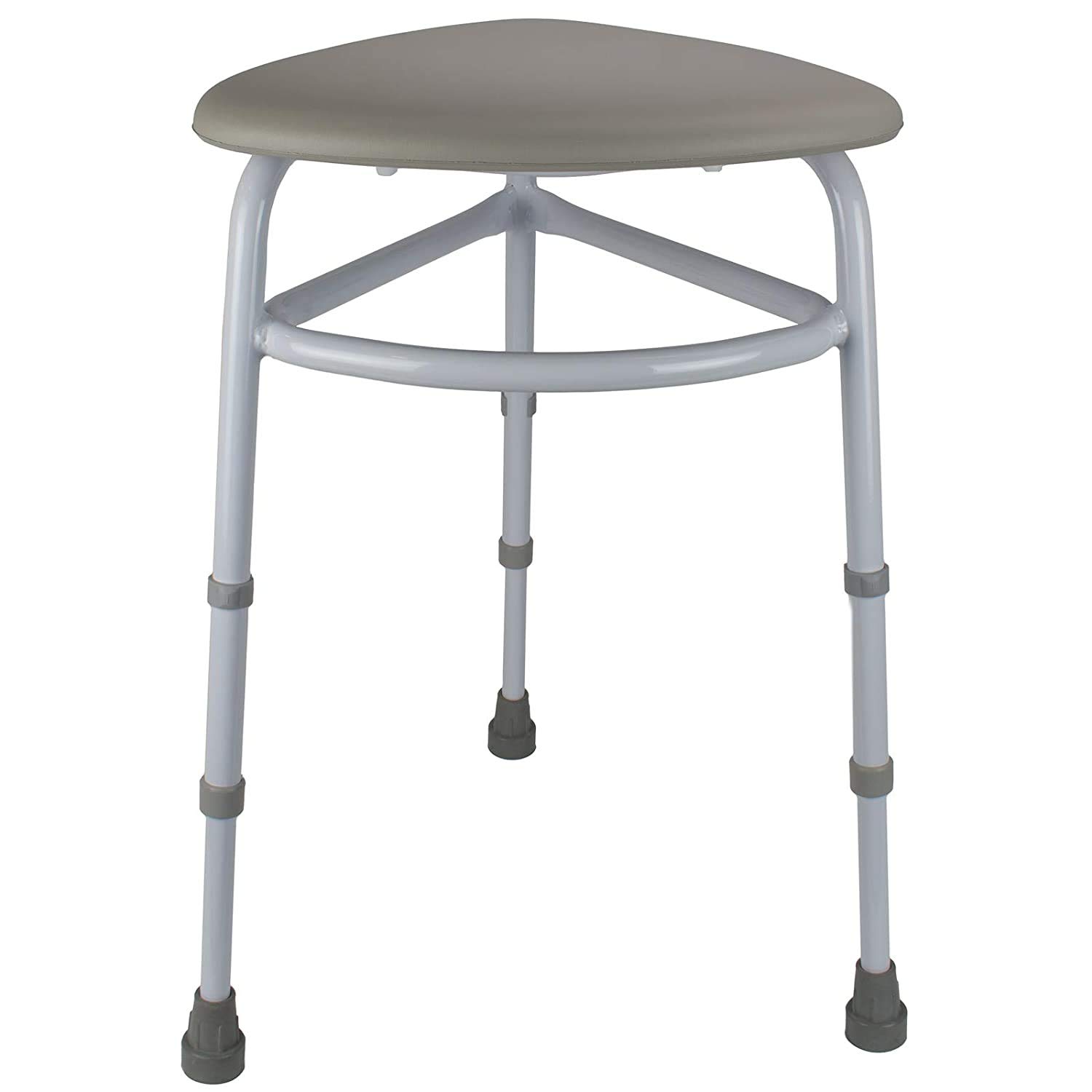Homecraft Adjustable Corner Shower Stool - Non-Slip Bath Seat for Elderly & Disabled - Space-Saving Tripod Shower Chair - Waterproof Bathroom Bench for Safe Showering - Ideal for Small Showers & Mobility Assistance