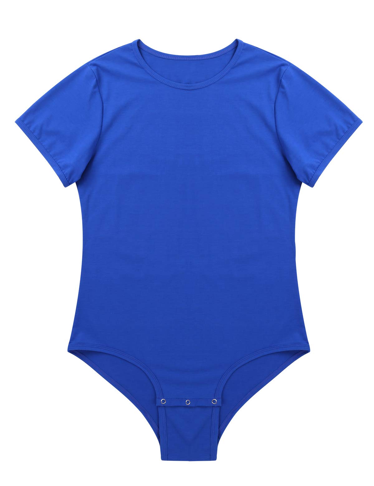 dPois Men's Button Crotch Thong Bodysuit - Short Sleeve Lingerie Pajamas for Sleepwear & Sensual Wear | Comfortable Stretch Fabric for Nighttime & Intimate Moments