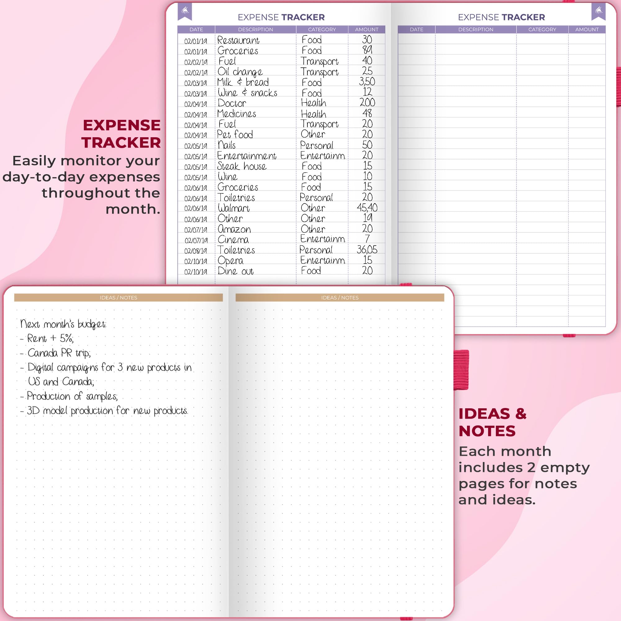 Clever Fox Budget Planner 2.0 - Finance Notebook for Beginners with Expense Tracker (Hot Pink) - Perfect for Personal Money Management