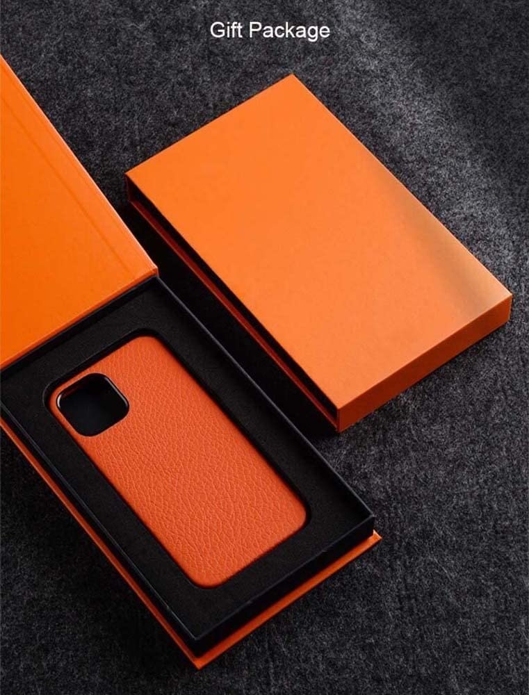Premium Genuine Leather iPhone 13 Case (6.1 Inch 2021 Model) - Luxury Litchi Texture Back Cover with Soft Microfiber Lining (Black) - Perfect for Business Professionals & Everyday Protection