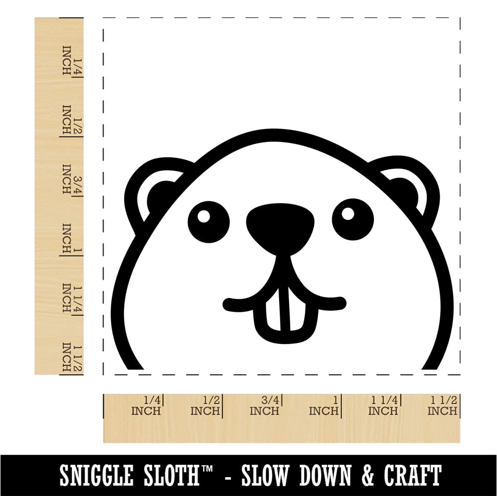Peeking Beaver Self-Inking Rubber Stamp - 1.5 Inch Large Stamp with Black Ink - Perfect for Office Documents, Crafting, and DIY Projects