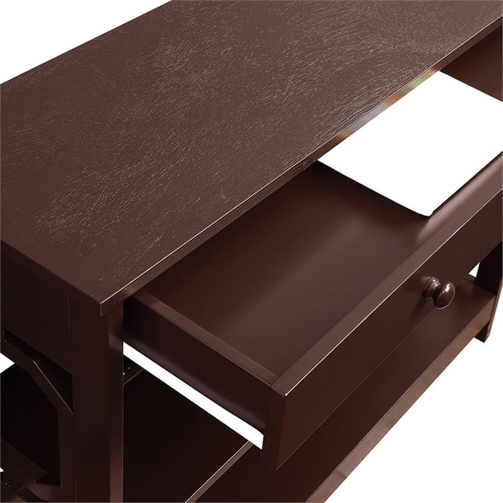 Pemberly Row Modern Espresso Wood Storage Console Table - Entryway, Living Room & Hallway Organizer with Stylish Design