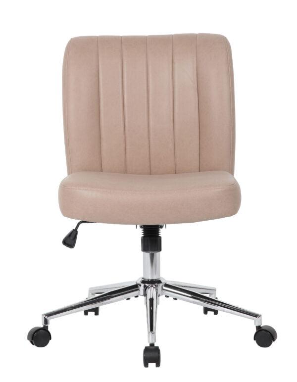 Ergonomic Boss Armless Task Chair - Adjustable Height Office Chair for Home & Workspace - Comfortable Mesh Back Support for Long Hours Sitting