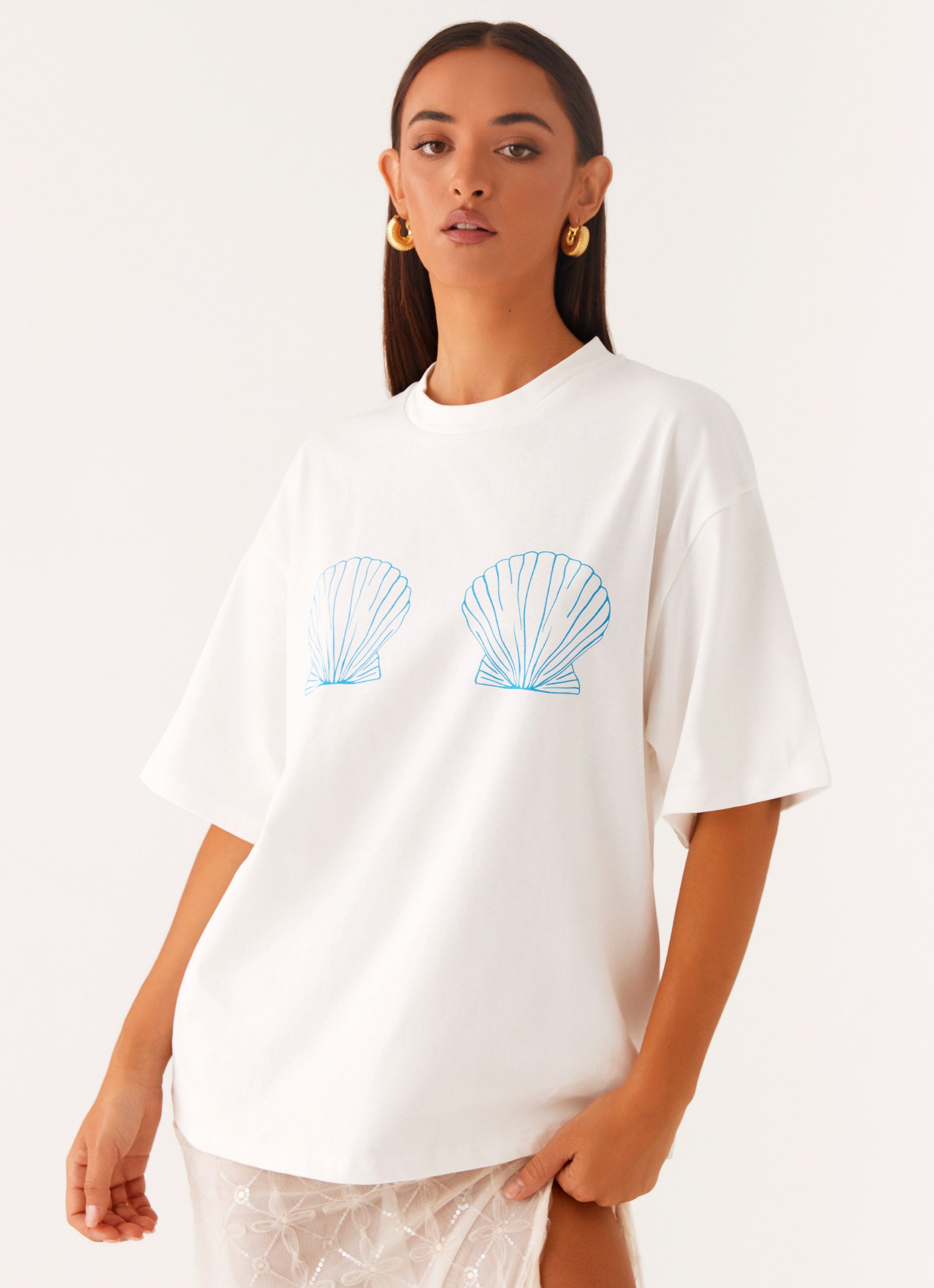 Born To Have Fun Oversized Graphic Tee - Blue Shell | Trendy Casual Streetwear for Men & Women | Perfect for Parties, Concerts & Everyday Wear
