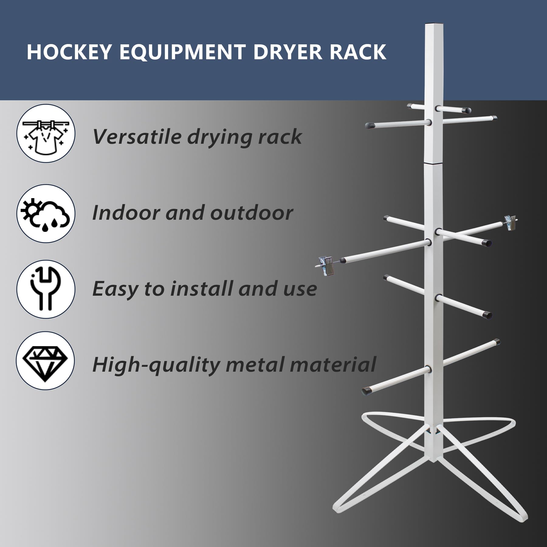 NULTRUMA Hockey Gear Dryer Rack - Sports Equipment Drying for Adults & Youth - Perfect for Locker Rooms & Home Use