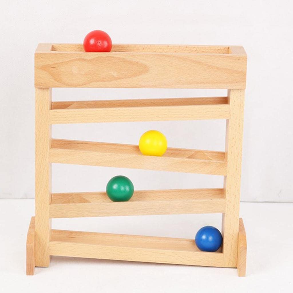 Montessori Wooden Ball Racer Ramp Track Set - Educational Toys for Toddlers Age 2+ | STEM Learning Toy for Boys & Girls | Perfect Birthday Gift for Kids | Indoor Play & Early Childhood Development Activity