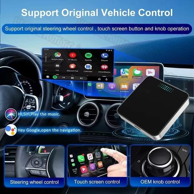 iPhone 13 Pro/Pro Max Camera Lens Protector & Wireless CarPlay/Android Auto Adapter - 2024 OEM Style USB A/C Compatible for Seamless Car Connectivity | Perfect for Road Trips & Daily Commutes