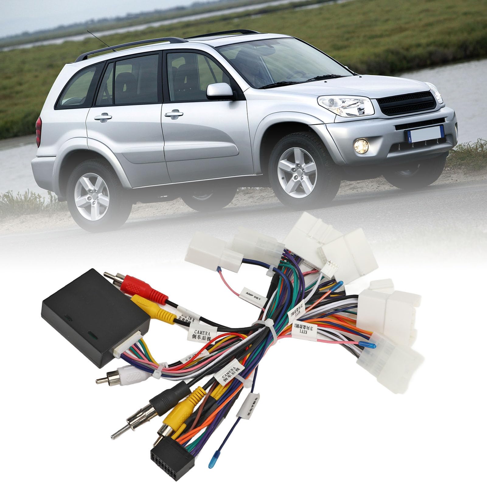 Universal Car Radio Stereo Wiring Harness Adapter with USB & CANBUS - Compatible with Toyota Camry, Tacoma - Supports Amplifier & SWC - Easy Plug & Play Installation for Aftermarket Head Units - Perfect for DIY Car Audio Upgrades & Custom Installations