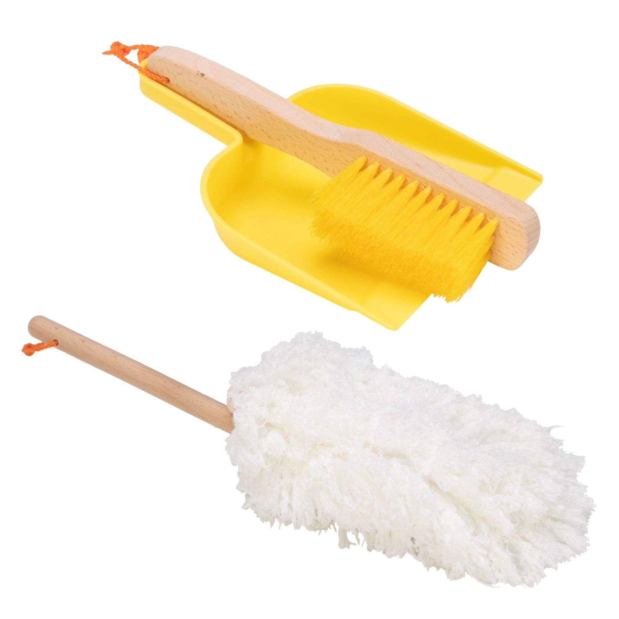 Fat Brain Toys Sweep, Scrub, and Shine Cleaning Set - Wooden Pretend Play Toy for Kids Ages 3+, Toddler Cleaning Toy Set for Role Play & Early Learning - Perfect for Home, Preschool & Montessori Classroom