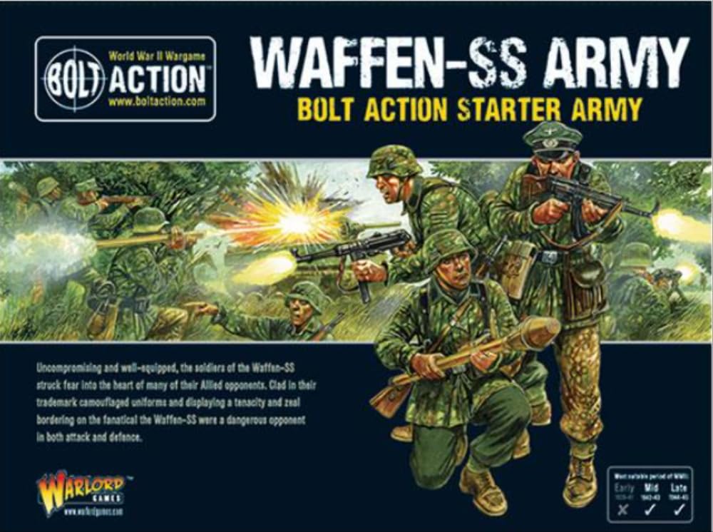 Warlord Games Bolt Action: Waffen SS Starter Army - WWII German Miniature Wargaming Set for Tabletop Battles & Historical Strategy Games