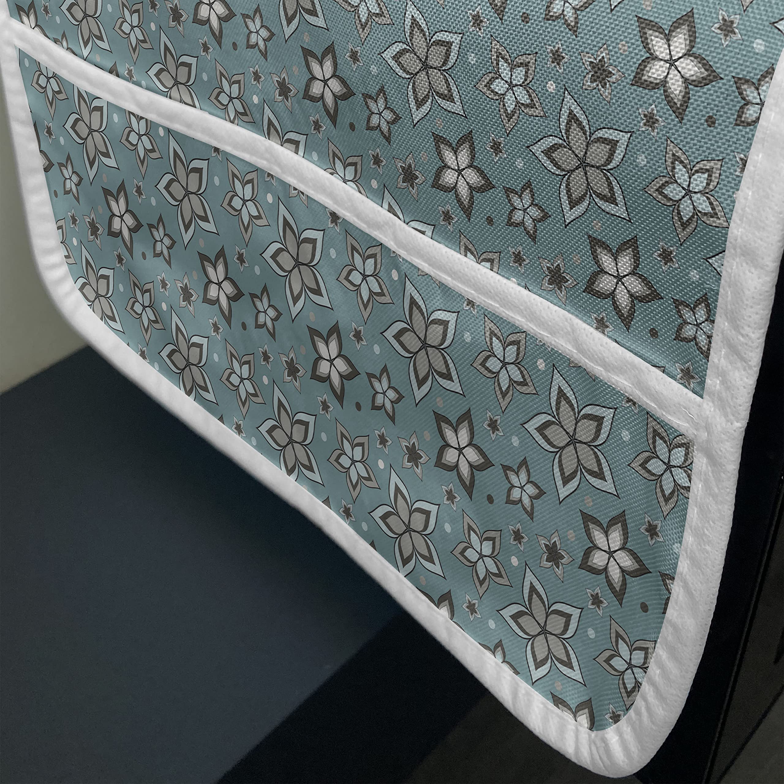 Ambesonne Floral Microwave Cover - Waterproof Kitchen Organizer with Pockets, 36