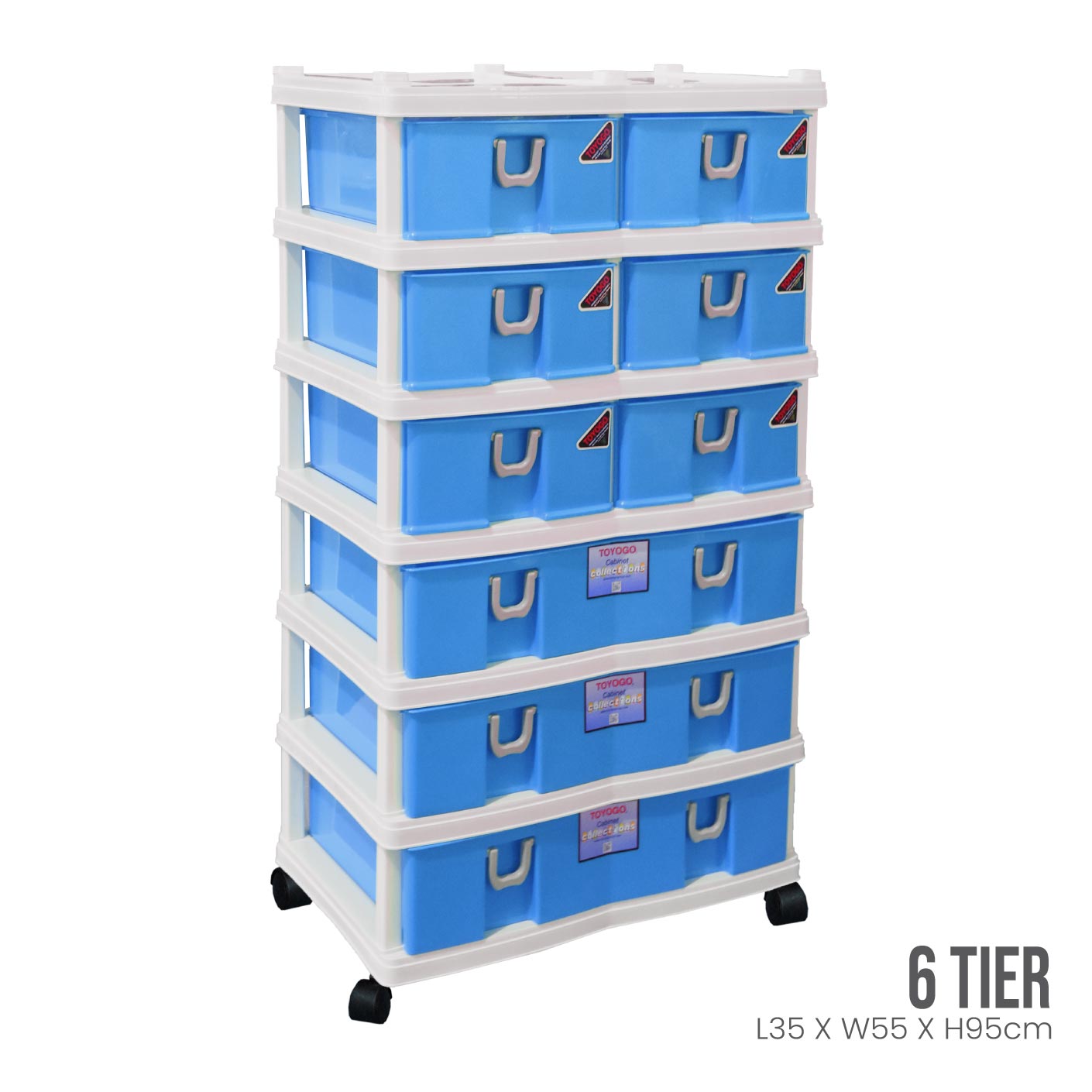 6-Tier Twin Cabinet with 9 Drawers - Space-Saving Storage Solution for Bedroom, Closet, or Office Organization (Model 912 6)
