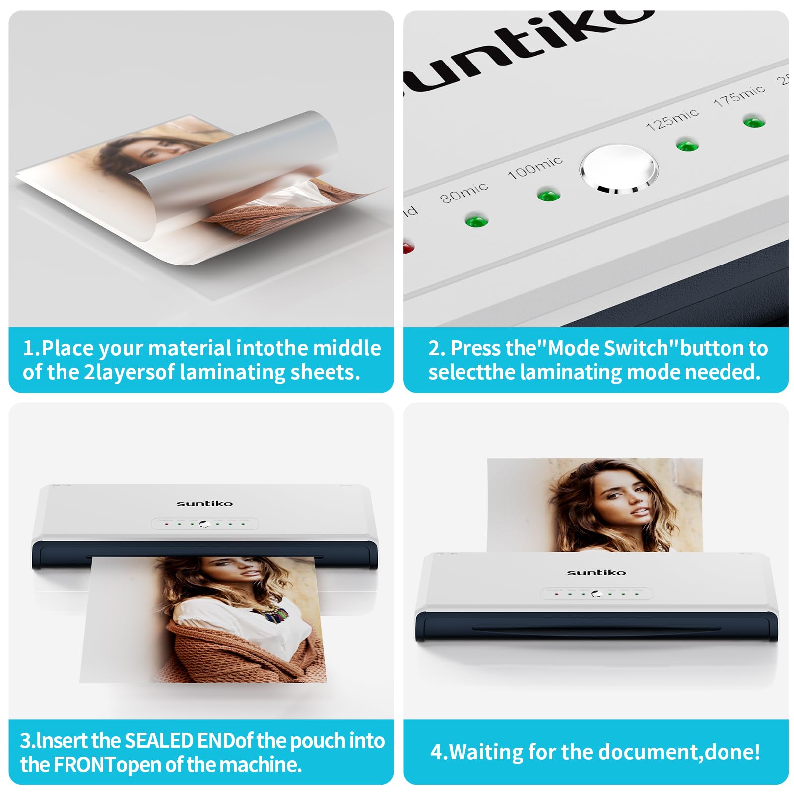 A3 Thermal Laminator Machine with 4 Rollers - Fast Warm-Up & Quick Laminating for Home, Office & School Use - Includes 10 Laminating Pouches - Perfect for Documents, Photos, ID Cards & Craft Projects