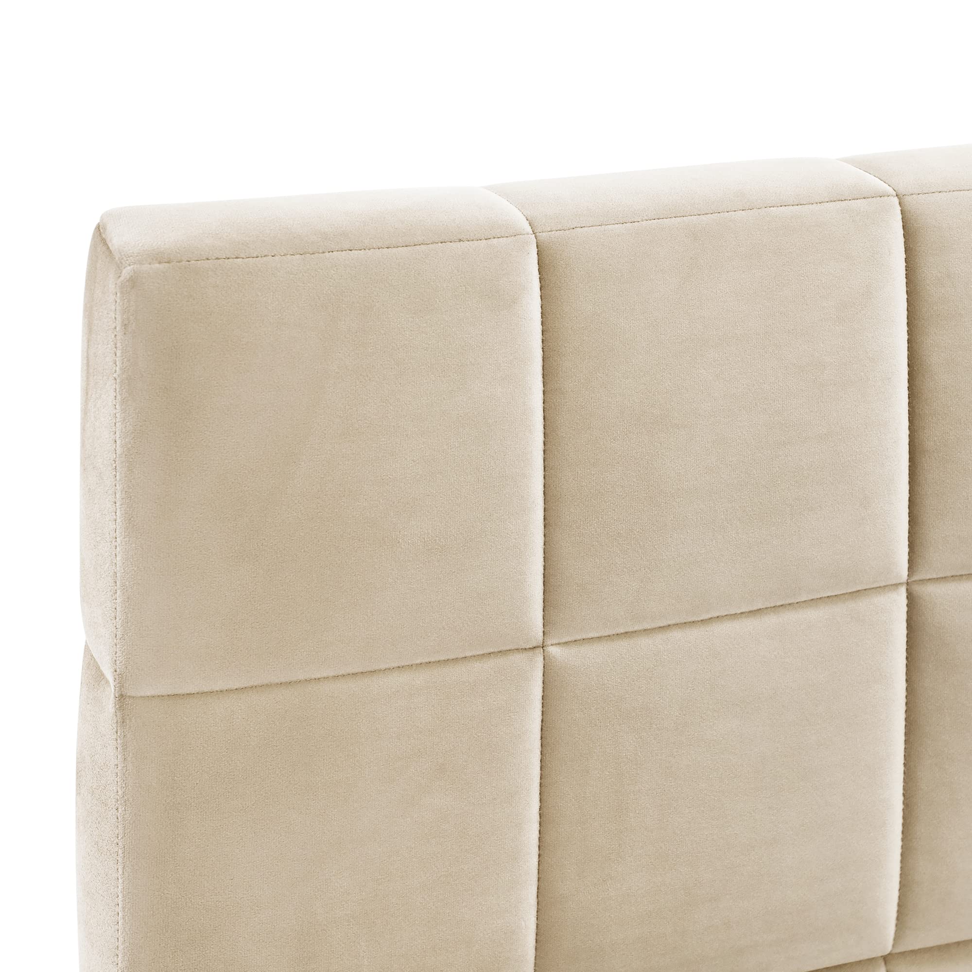 Merax Full Size Upholstered Velvet Daybed Sofa Bed Frame - No Box Spring Needed, Beige | Perfect for Guest Room, Small Space & Modern Living Room