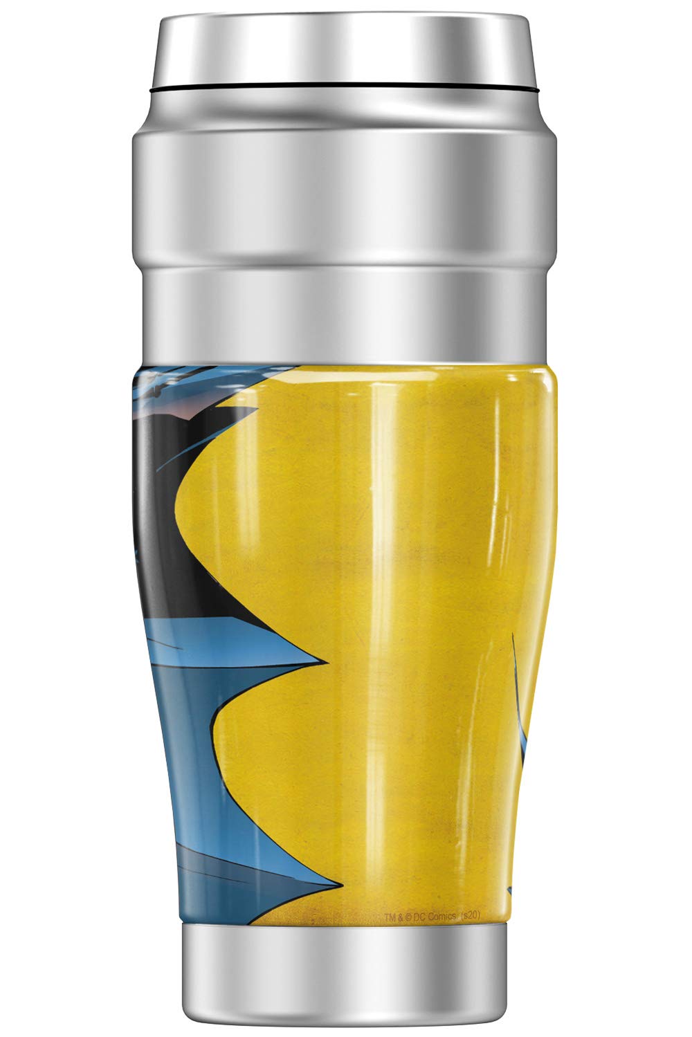 Batman Themed 16oz Stainless Steel Travel Tumbler - Vacuum Insulated Double Wall Thermos Mug for Coffee & Tea - Perfect for Office, Gym & Outdoor Adventures