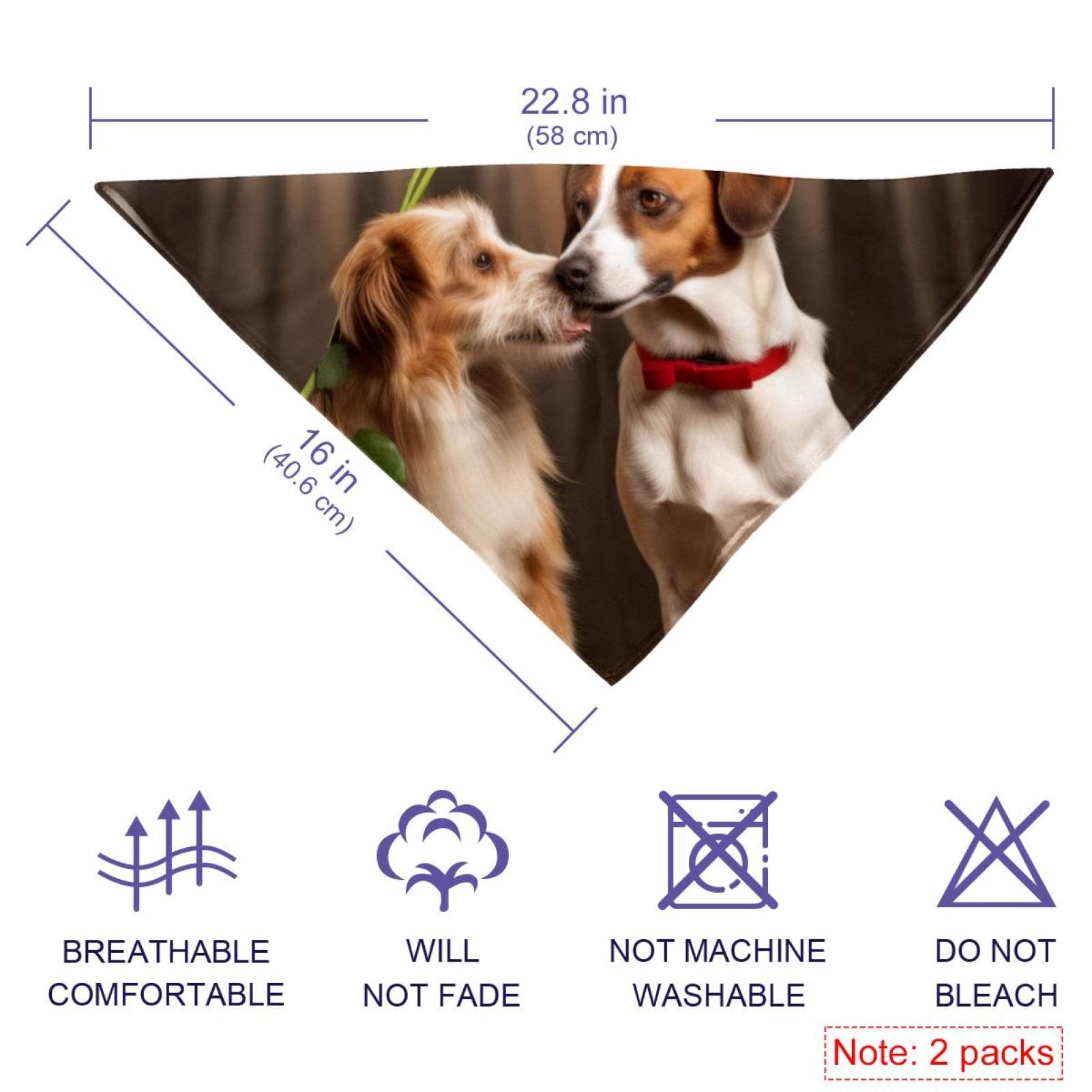 Cute Dog Bandanas Set of 2 - Floral Animal Print Pet Bandanas & Scarves for Dogs - Perfect for Pet Lovers, Gifts & Special Occasions