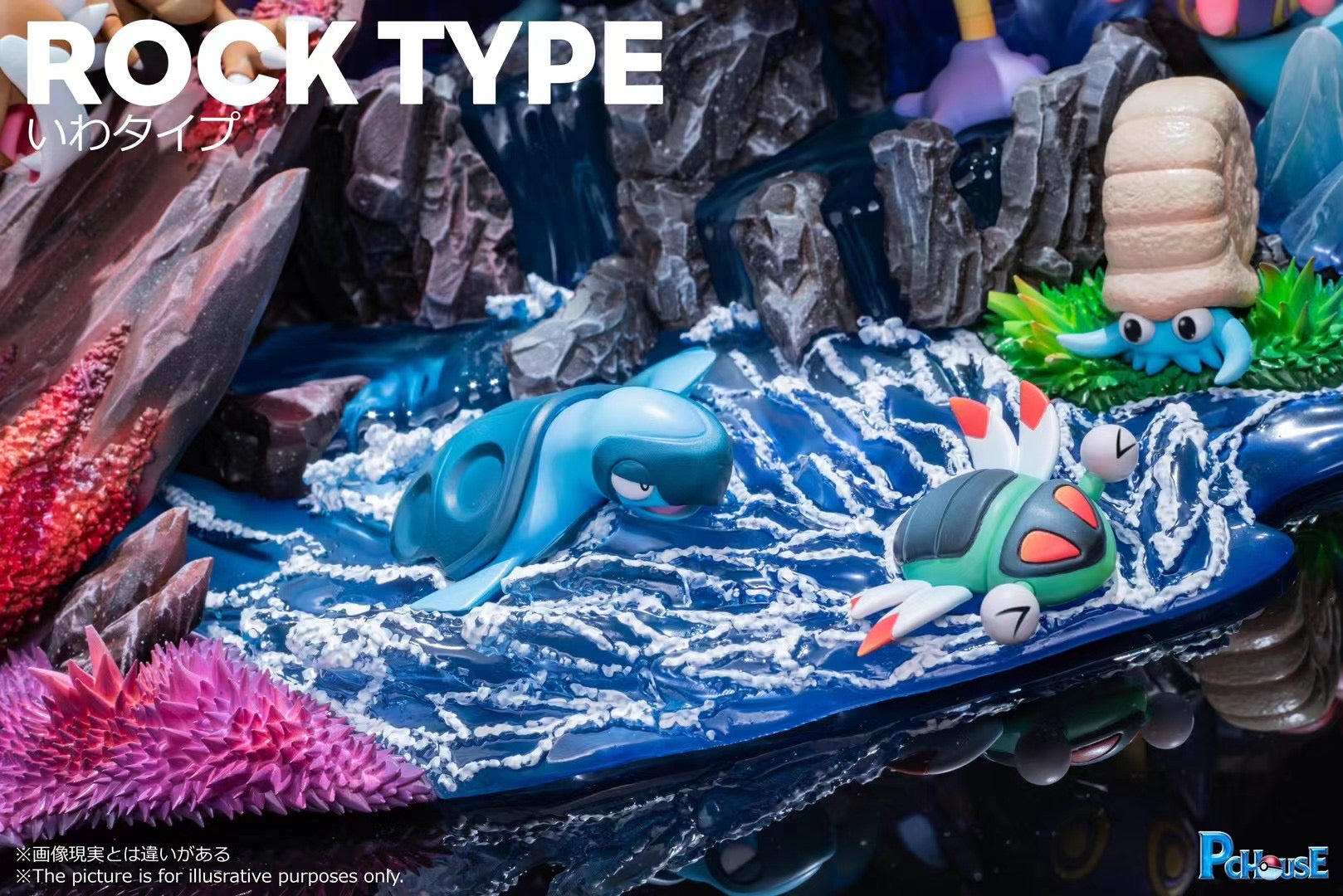PcHouse Studio Rock Type Pokemon Figures - Collectible Rock Element Pokemon Characters for Display, Gaming & Gifts