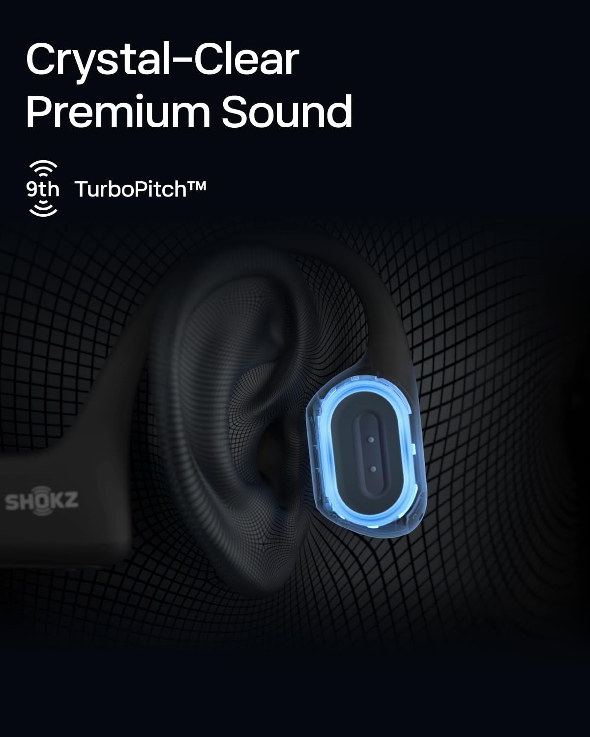 SHOKZ OpenRun Pro Open-Ear Bluetooth Bone Conduction Headphones - Wireless Sport Earphones with Premium Deep Bass, Sweat Resistant & Built-in Mic - Ideal for Running, Workouts, Cycling & Outdoor Activities (Includes Hair Band)