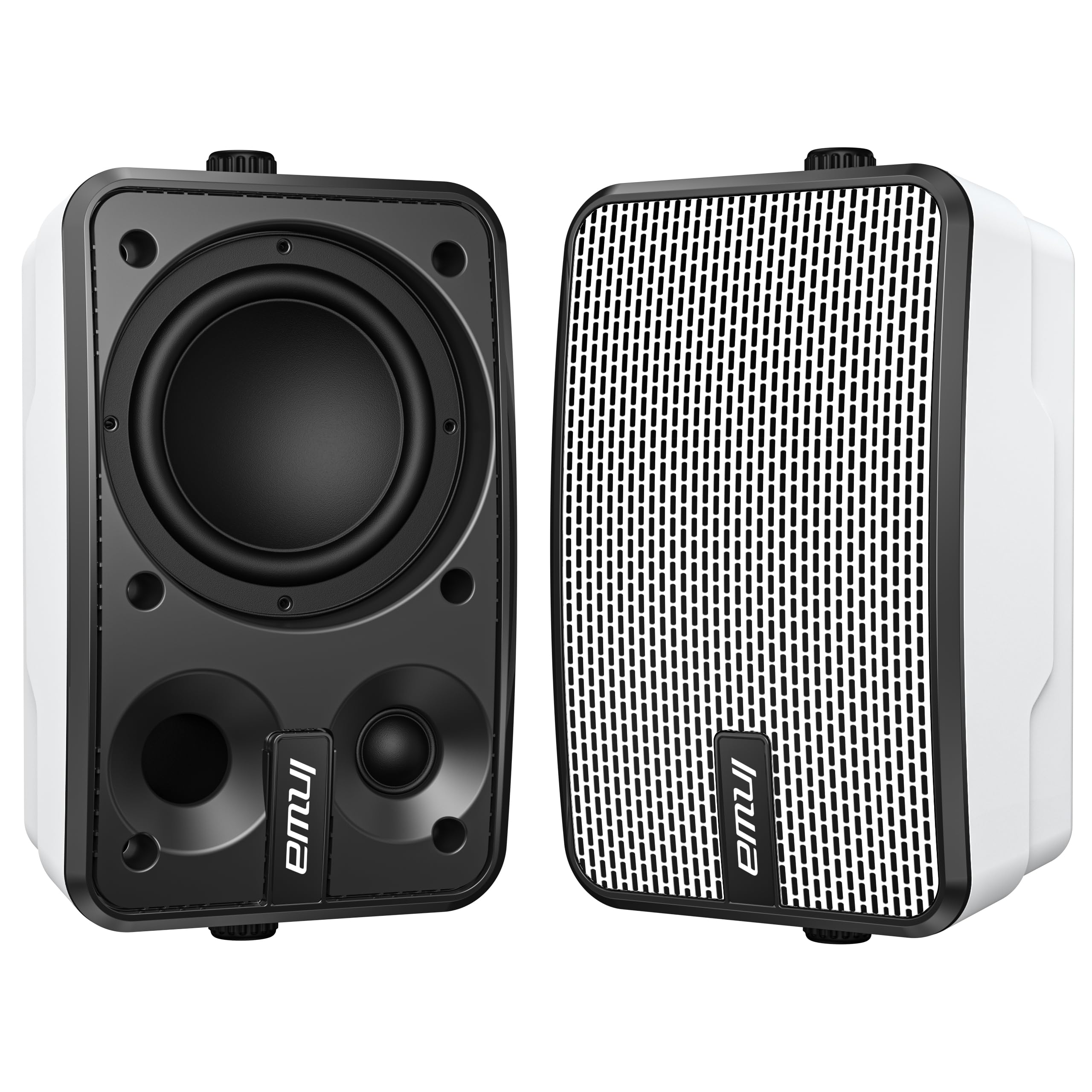 IPX5 Waterproof Outdoor Bluetooth Wall Speaker - Powerful Audio with Deep Bass, 100 Speaker Sync (White, MZ621) - Perfect for Pool Parties, Backyard BBQs & Patio Entertainment