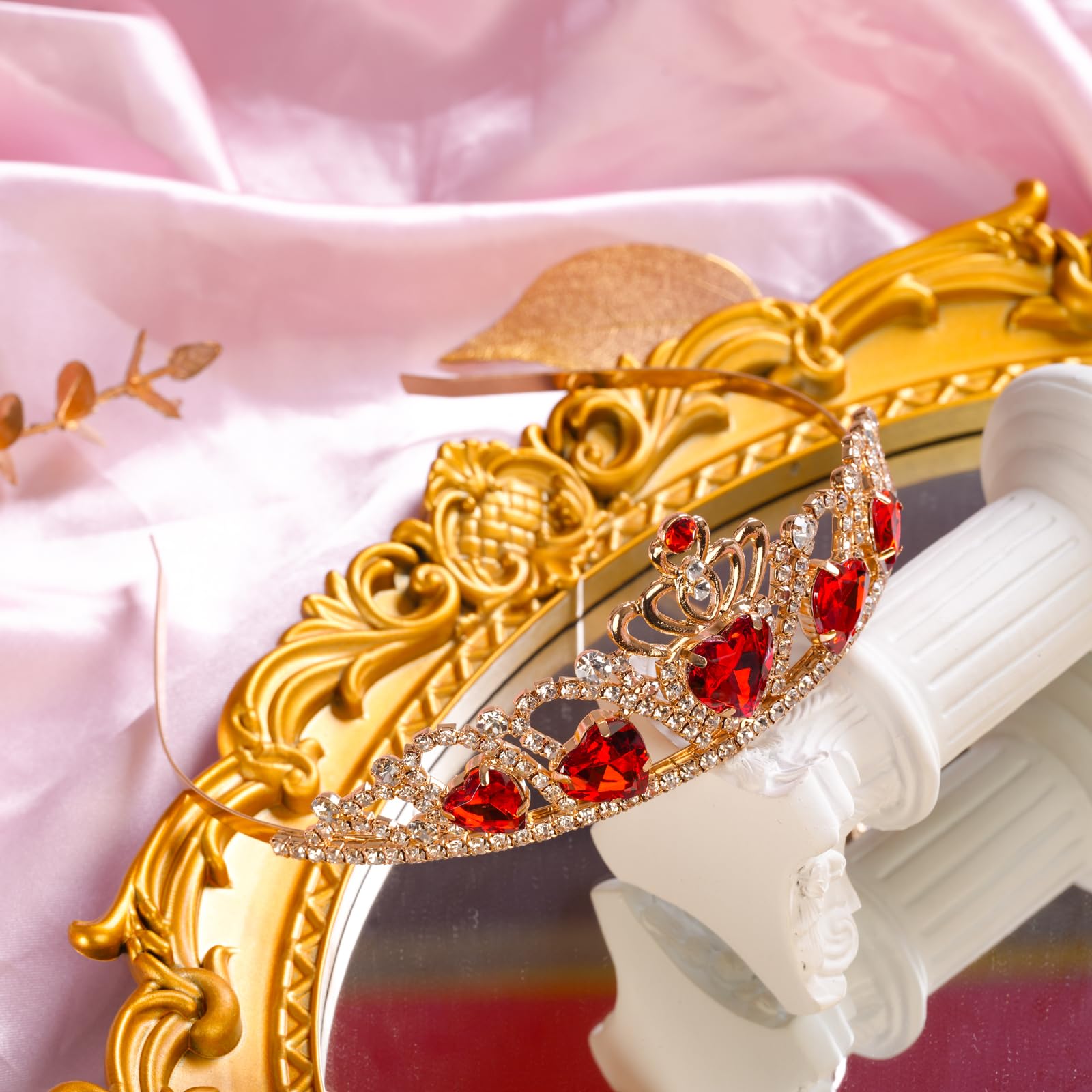 Descendants 4 Red Heart Crown Jewelry Set - Evie Costume Accessory for Halloween, Cosplay & Dress Up | Perfect for Teens, Halloween Parties & Disney Themed Events