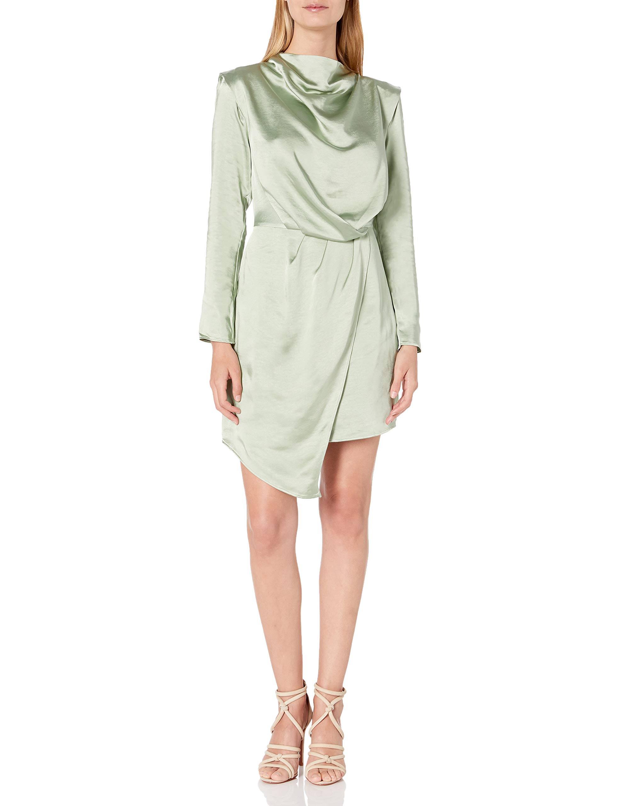 Elliatt Women's Riley Long Sleeve Cowl Neck Draped Short Dress - Elegant Casual & Party Wear for Women | Perfect for Date Night, Office Wear & Special Occasions