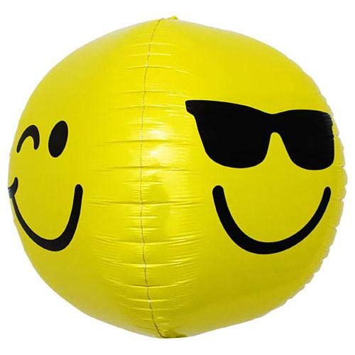 LOONBALLOON 17 Inch Smiley Face Balloons - Large Happy Face Party Decorations for Birthday, Wedding & Baby Shower Events